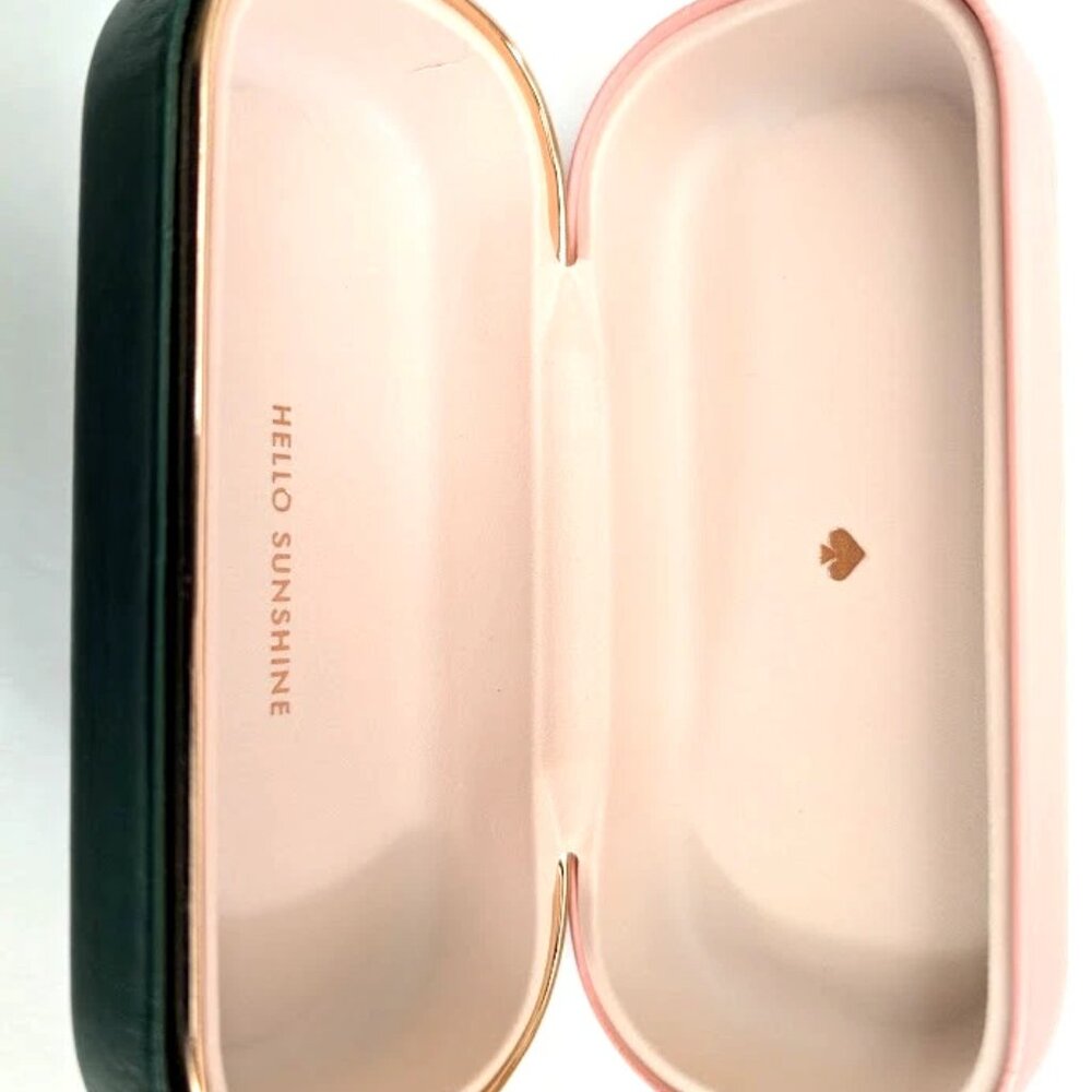 Kate Spade NY Eyeglasses Case w/Cleaning Cloth Pink/Green (6.25x2.75x1.80) NEW